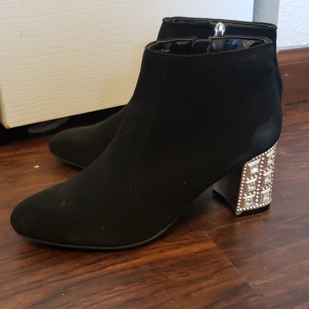 Jeweled Heel Ankle Boots
